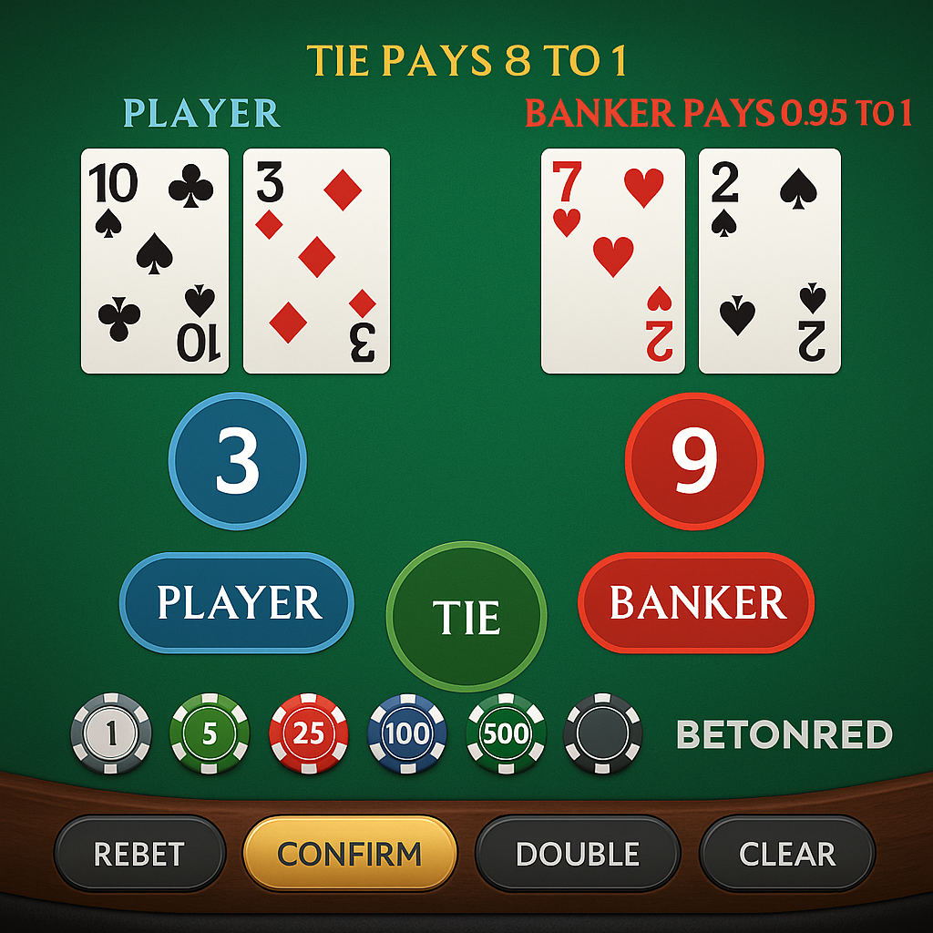 BetOnRed - Baccarat Table Game - Card Game